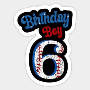 6 Year Old Birthday Kids Baseball 6Th Birthday Baseball Sticker